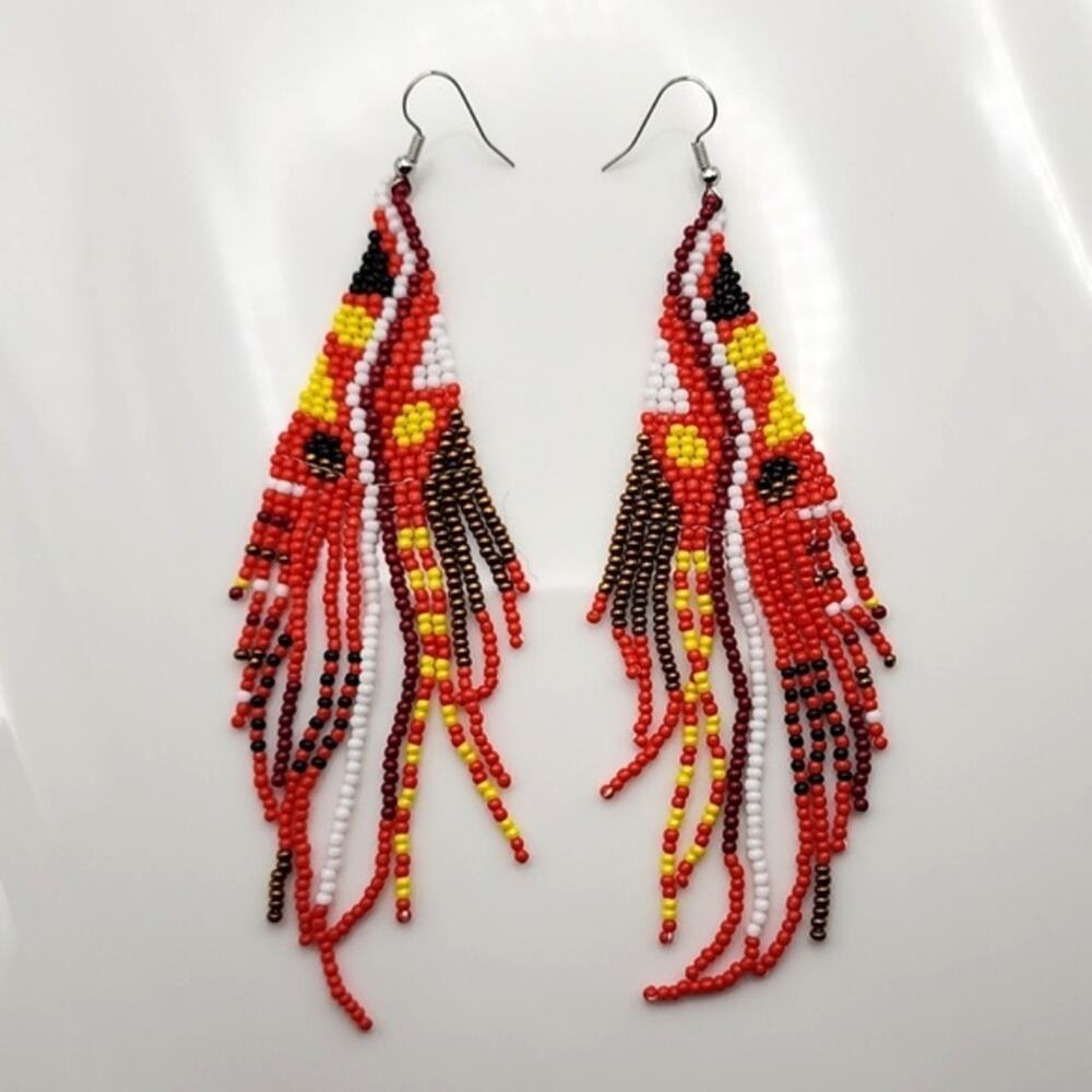 Free People/KC Chiefs Beaded Earrings